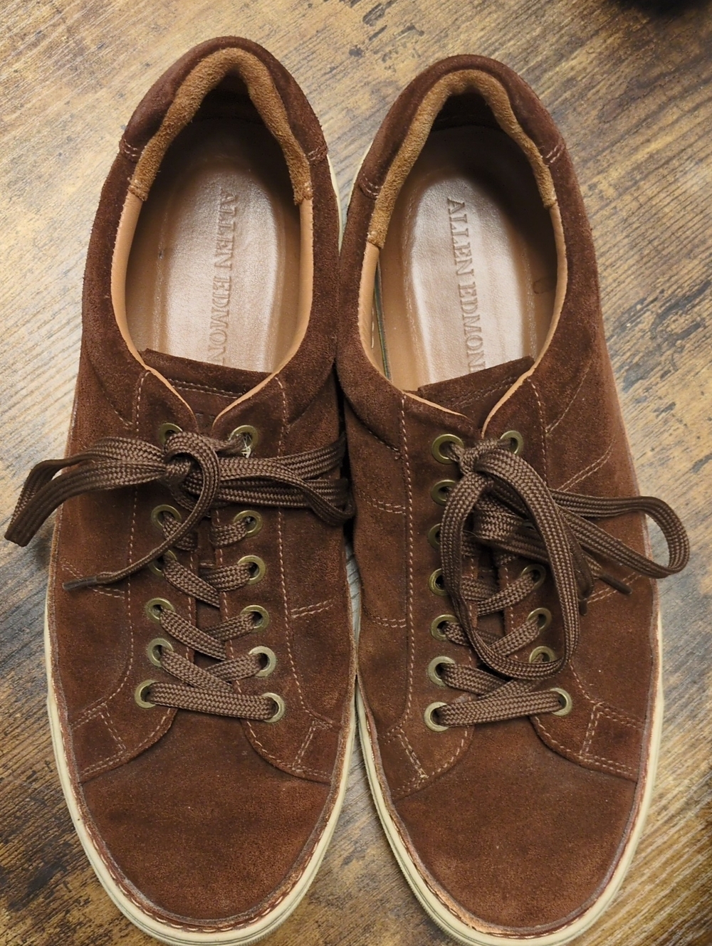Allen Edmonds Brown Suede Low-Top Sneakers